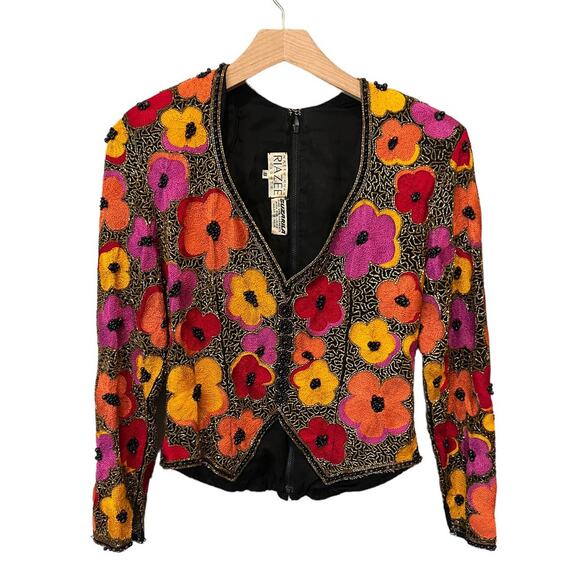 Naeem Khan Riazee Nights Heavily Beaded Vintage Structured Top Size 8 - Picture 1 of 10